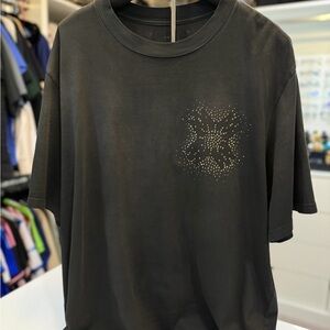 AMIRI Black Crew Neck Shirt with Crystals